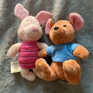 Piglet and Roo plushies Disney Winnie the Pooh